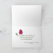 エレガントな赤い花の化粧 コスモス ウェディングシャワーのお礼 サンキューカード (内部)