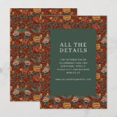 エレガントな赤い花の境界線 エンクロージャーカード (正面/裏面)