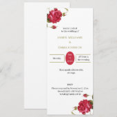 エレガントな赤い花の結婚式の招待状 招待状 (正面/裏面)