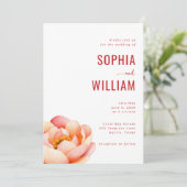 エレガントな赤い花の結婚式招待状 招待状 (スタンド正面)