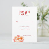 エレガントな赤い花のRSVP 出欠カード (スタンド正面)