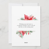 エレガントな赤い装飾　楽しいクリスマスの挨 シーズンカード (裏面)