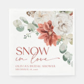 エレガントな赤い雪の恋愛冬のブライダルシャワー スタンダードランチョンナプキン (正面)