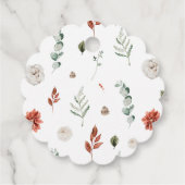 エレガントな赤い雪の恋愛 ウィンターブライダルシャワー フェイバータグ (裏面)