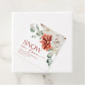 エレガントな赤い雪の恋愛 Winter ブライダルシャワー フェイバータグ (インサイチュ)