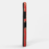 エレガントな赤および金ゴールドのきらめくのダマスク織の名前をカスタムする Case-Mate iPhoneケース (裏面/右)