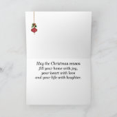 エレガントな赤および金ゴールドの蝋燭のクリスマスカード シーズンカード (内部)