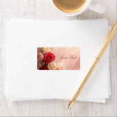 エレガントな赤とピンクのファンタジー ウェディング ローズ ラベル (インサイチュ)