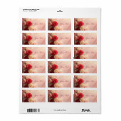 エレガントな赤とピンクのファンタジー ウェディング ローズ ラベル (フルシート)