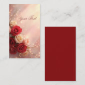 エレガントな赤とピンクのファンタジー ウェディング ローズ 名刺 (正面/裏面)