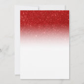 エレガントな赤と白のグリッター ホリデーパーティ クリスマス 招待状 (裏面)