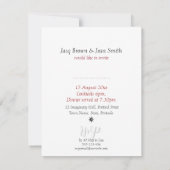 エレガントな赤と白のバティック カクテル パーティー 招待状 (裏面)