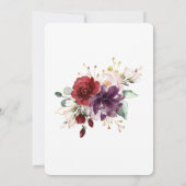 エレガントな赤と紫の花の母の日ブランチ 招待状 (裏面)