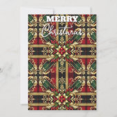 エレガントな赤と緑と金の祭りチェック シーズンカード (正面)