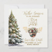 エレガントな赤と緑　結婚する季節です セーブザデート (正面)