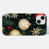 エレガントな赤と金のクリスマスオーナメント 松 Case-Mate iPhoneケース (裏面 (横))