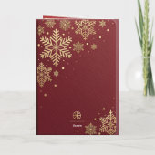 エレガントな赤と金のクリスマスグリーティングカード カード (裏面)