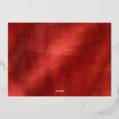 エレガントな赤と金のクリスマス 箔シーズンカード (裏面)