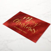 エレガントな赤と金のクリスマス 箔シーズンカード (回転した状態)