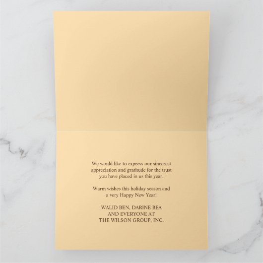 エレガントな赤と金のタイポグラフィーグリーンのクリスマスカード サンキューカード (内部)