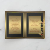 エレガントな赤と金のホーリー キリスト教クリスマスカード シーズンカード (内部)