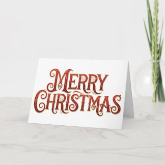 エレガントな赤と金のラメ入りメリークリスマス カード