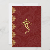 エレガントな赤と金のヴィナヤカ ウェディングデザイン 招待状 (正面)