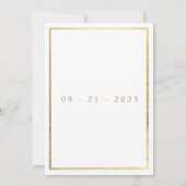 エレガントな赤と金の緑の芍薬の花の結婚式 招待状 (裏面)