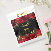 エレガントな赤と金の花の誕生日パーティー フェイバーバッグ (封をした状態)