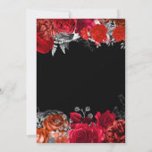 エレガントな赤と銀の花の誕生日パーティー 招待状 (裏面)