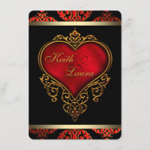 エレガントな赤と黒と金のウェディング