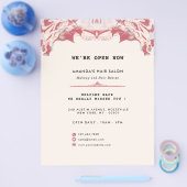 エレガントな赤と黒の水彩のフライヤー チラシ (シングル)