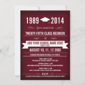 エレガントな赤のクラス会招待状 招待状 (正面)