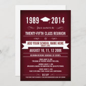 エレガントな赤のクラス会招待状 招待状 (正面/裏面)