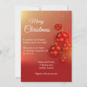 エレガントな赤のクリスマスパーティー 招待状 (正面)
