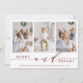 エレガントな赤の楽しいホリデーカード 3枚の写真 シーズンカード (正面)