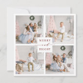 エレガントな赤の楽しい＆明るい4枚の写真のホリデーカード シーズンカード (正面)