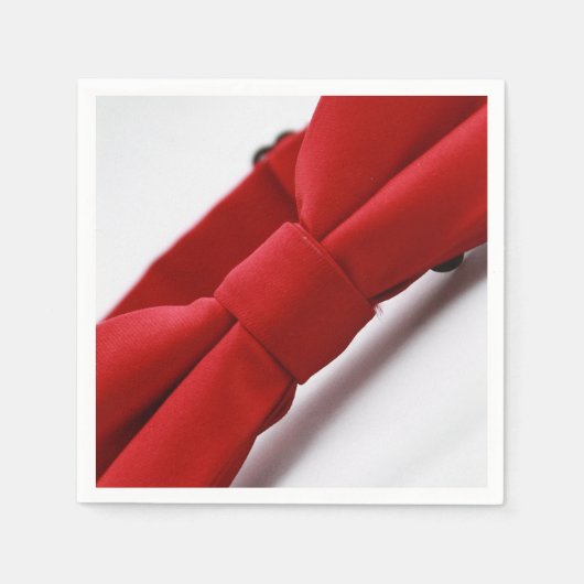 エレガントな赤の蝶ネクタイの紙ナプキン スタンダードカクテルナプキン (正面)