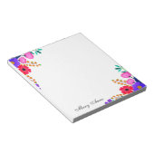 エレガントな赤ピンク＆パープルの花 カスタマイズされた ノートパッド (アングル)