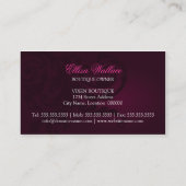 エレガントな赤紫の華麗さの名刺 名刺 (裏面)