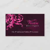 エレガントな赤紫の華麗さの名刺 名刺 (正面)