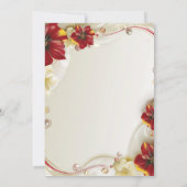 エレガントな赤金色の花飾り付きチャラのキンセアニエラ 招待状 (裏面)