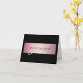 エレガントな赤面ののどのばら色の金ゴールド|の名前及びイニシャル カード (黄色い花)