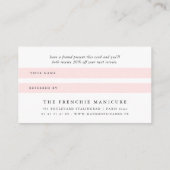 エレガントな赤面のピンクのブラシは紹介カードをなでます 紹介カード (裏面)