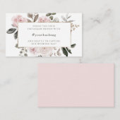 エレガントな赤面のピンクの花柄|結婚のHashtag エンクロージャーカード (正面/裏面)