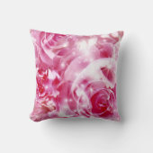 エレガントな赤面のピンクの赤紫の白い魅力のばら色の花柄 クッション (正面)