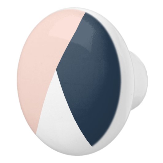 エレガントな赤面のピンク及び濃紺の幾何学的な三角形 セラミックノブ (右)