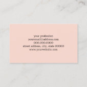 エレガントな赤面のピンク及び濃紺の幾何学的な三角形 名刺 (裏面)