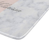 エレガントな赤面のピンク及び白い大理石色のブロック カッティングボード (角)