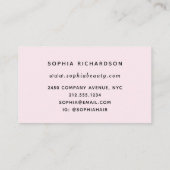 エレガントな赤面の黒植物の|の編集可能色 名刺 (裏面)